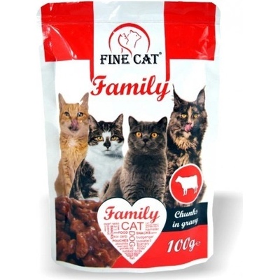 Fine Cat Family s hovězím v omáčce 100 g