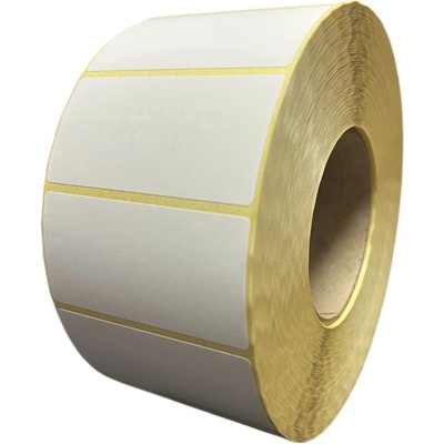 Papierová Etiketa 80 mm x 40 mm, Pololesklý papier, Biela, Dutinka 76 mm, 3500 ks/kotúč, Permanentné lepidlo, Priemer kotúča 173 mm