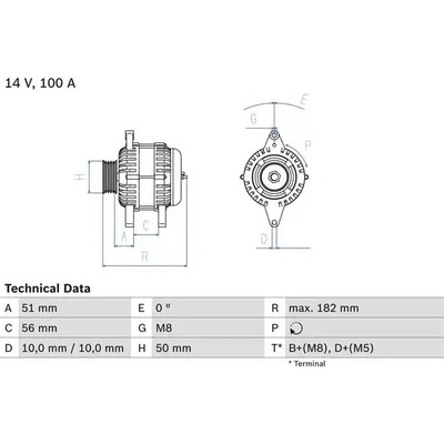 BOSCH Alternátor BO 0986043680