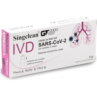 Hangzhou SINGCLEAN COVID-19 výtěrový antigenní rychlotest z kraje nosu na koronavirus 1 ks