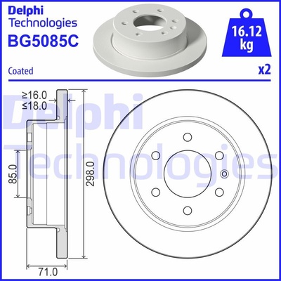 DELPHI Brzdový kotúč BG5085C