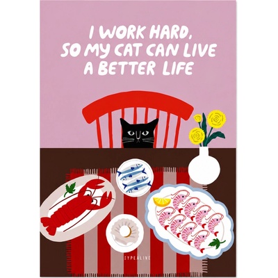 Typealive Dárková pohlednice A6 Petisfaction Cats Better Life
