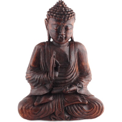Soška dřevo Buddha Teaching 30 cm Barva: Hnědá tmavá