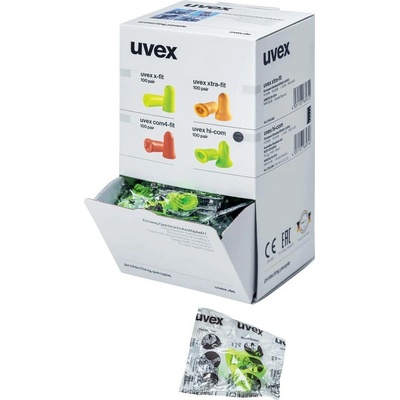 uvex hi-com Špunty od uší limetkové, SNR 26dB 100 párů