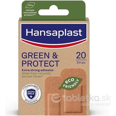 Hansaplast GREEN & PROTECT udržateľná náplasť, 2 veľkosti 20 ks