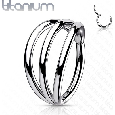 Šperky4U Segment trojitý kruh helix cartilage tragus piercing titan TIT1126ST-1208