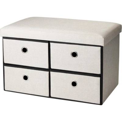 Storage Solutions Taburet s úložným prostorem 60 × 38 × 38 cm krémový