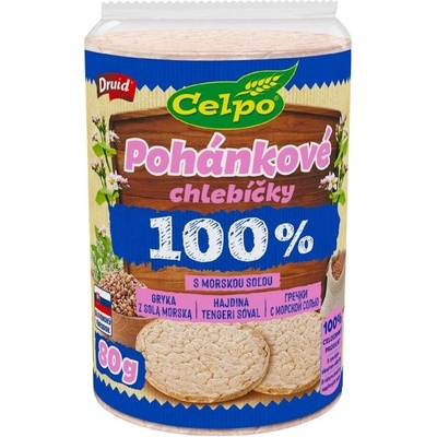 DRUID 100% Natural extra jemné celozrnné chlebíčky pohankové s mořskou solí 80 g