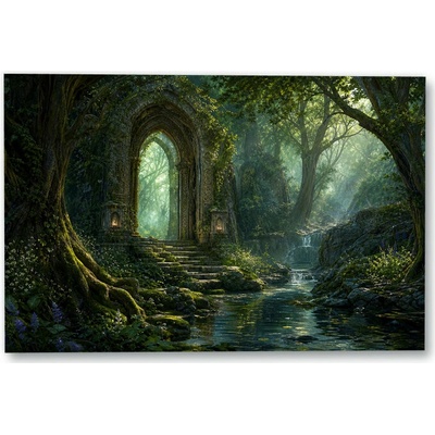Plakát – Kamenný oblouk v lesním zátiší Bez rámu Ano Bez rámu 135 × 90 cm