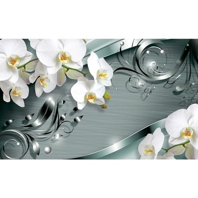 Preinterier FT3054 Fototapeta na stenu Orchidea na sivom pozadí vlies 104cm x 70cm
