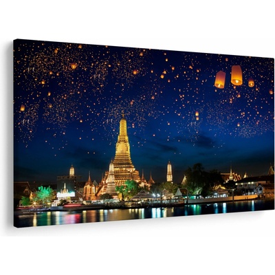 Obraz - Lampióny šťastia, Bangkok, jednodielne 150x100 cm
