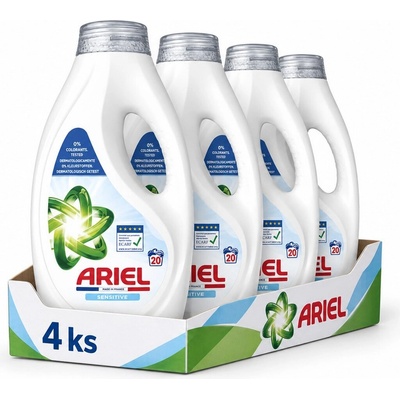 Ariel Sensitive prací gel 4 × 900 ml 20 PD