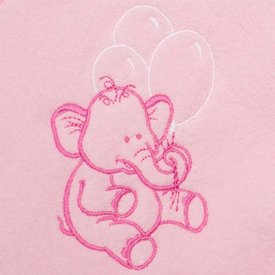 NEW BABY froté osuška s výšivkou a kapucí 80x80 růžová sloník
