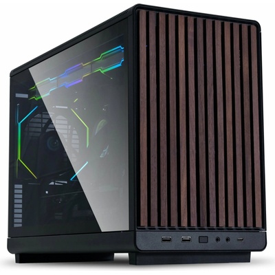 Lian Li A3-mATX Black (Wooden Front + Glass) G99.A3X-WDG.00