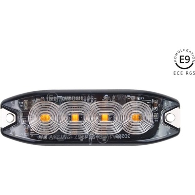 AMIO Výstražné osvětlení oranžové 4x3W LED R65 R10 12 / 24V IP67 – Hledejceny.cz