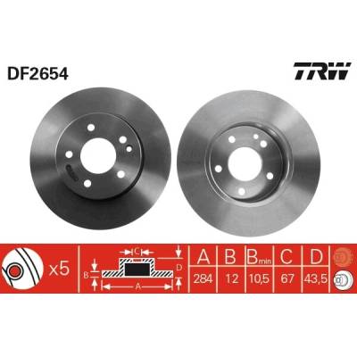 TRW Brzdový kotúč DF2654