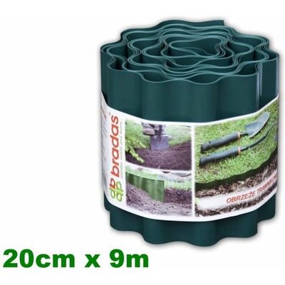 BRADAS Okraj trávnika zelený 20 cm x 9 m
