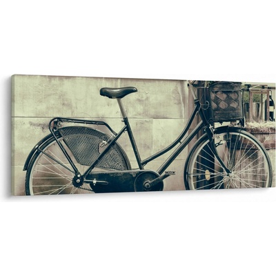 Obraz - Vintage kolo s kvetinami, jednodielne 120x50 cm