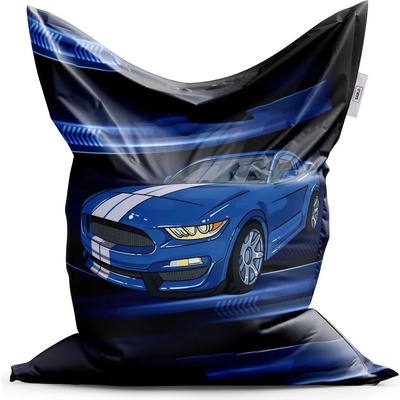 Sablio sedací vak Mustang Modré pozadí s pruhy 150x100 cm