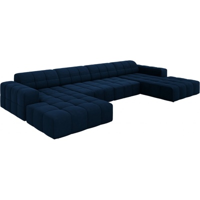 Cosmopolitan Design Královsky sametová rohová do "U" Chicago 364 cm modrá