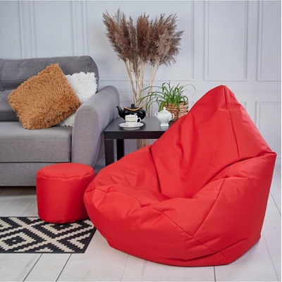 Supplies veľký sedací vak outdoor relax nesnímateľný poťah z polyesteru červený