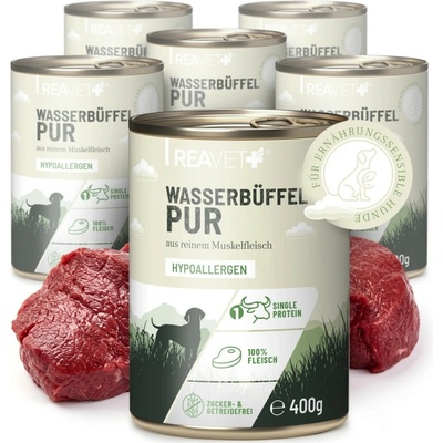 Reavet 100% čisté maso pro nutričně citlivé psy buvolí 400 g