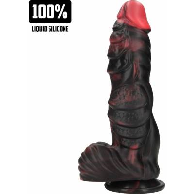 SHOTS Infernal Demon Silicone Dildo Red Black