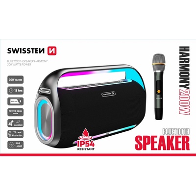 Bluetooth reproduktor Swissten Harmony 200 W čierny