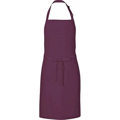 Link Kitchen Wear Univerzální keprová zástěra s laclem a nastavitelným páskem u krku fialová švestková 72x85 cm X986
