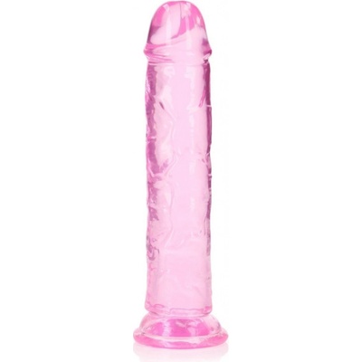 RealRock Crystal Clear Realistic 8″ ružové dildo s prísavkou 22 x 4 cm