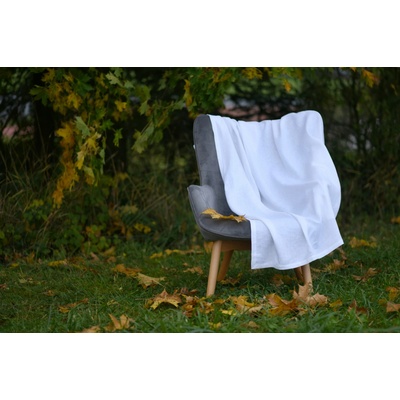 Nelly přehoz na postel Lněný pléd bílý 140 x 240 cm