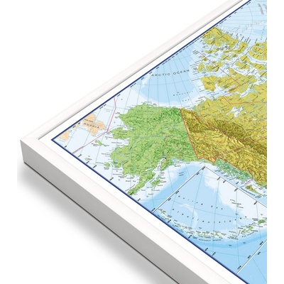 Maps International Severní Amerika - nástěnná politická mapa 100 x 120 cm Varianta: mapa v hliníkovém rámu, Provedení: bílý rám