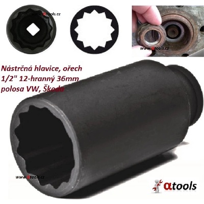 Asta Nástrčná hlavice, ořech 1/2" 12-hranný 36mm polosa VW, Škoda Fabia – Hledejceny.cz