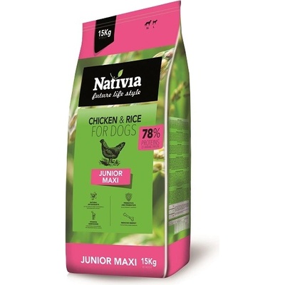 Nativia Junior Maxi Chicken & Rice 15 kg