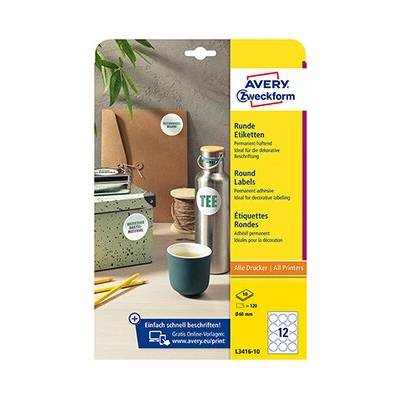 Avery Zweckform L3416-10 etikety 60 mm A4 biele 12 etiket balené po 10 ks