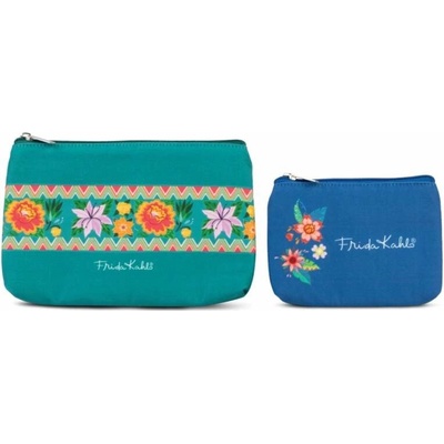 Frida Kahlo set kosmetických tašek S,L 62215-2400 petrolejová 2 ks