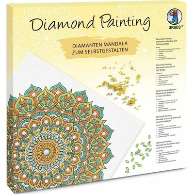 URSUS Diamond Art Painting umělecká sada - Mandala oranžovožlutá