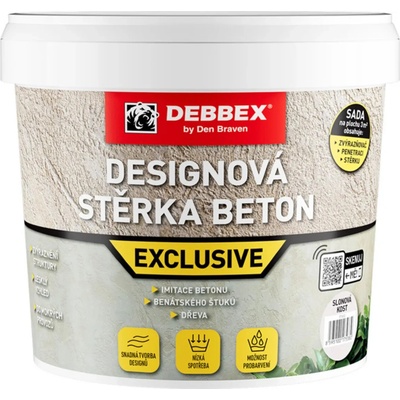 DEBBEX Stěrka designová beton exclusive slonová kost 5kg