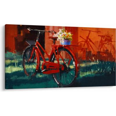 Obraz červeného kola, akrylová malba, jednodílný 120x70 cm