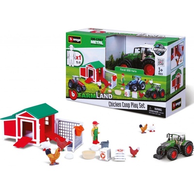 Bburago New holland Set Farm Chicken Coop Play T7.315 Tractor 2009 Blue 1:50