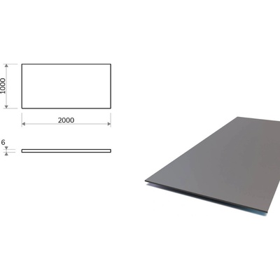 Oceľový plech 1x2 m, hrúbka 6 mm