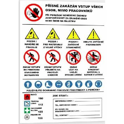 Traiva s.r.o Banner - Práce s lešením bezpečnostní banner Verze: 650 x 1000 mm tl. 1 mm - Kód: 04631