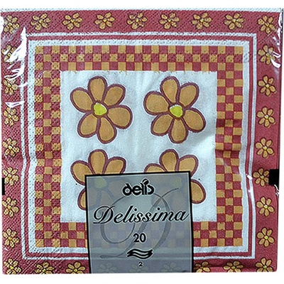 servítky Delissima Flóra bordová 33x33cm 20ks
