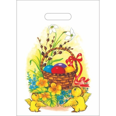 Velikonoční taška 25 × 35 cm bílá - Velikonoční koleda
