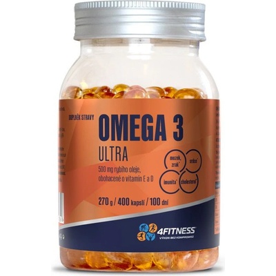4Fitness Omega 3 mastné kyseliny EPA a DHA 400 kapslí 270 g