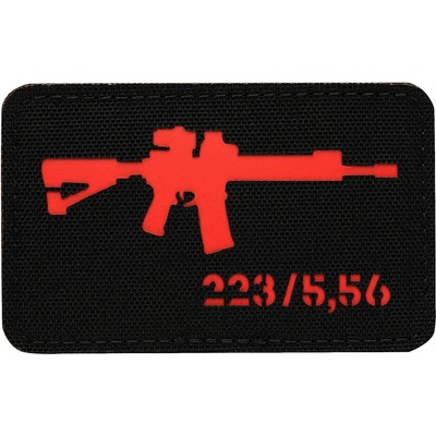Nášivka so zbraňou M-Tac AR-15 223/5,56 - čierna-červená