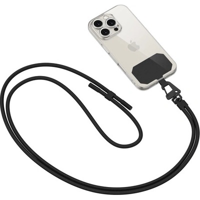 Šňůrka na krk Tech-Protect C5S CrossBody popruh na telefon, 2 vložky, černý