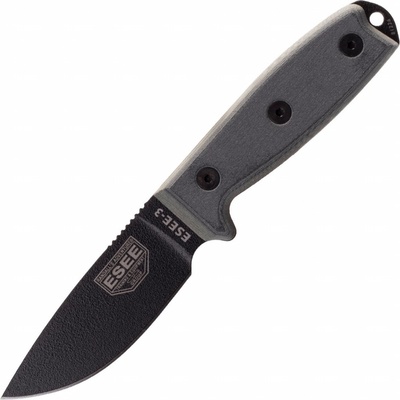 ESEE Knives Model 3 Modified Pommel blade handle 3PM with sheath + clip