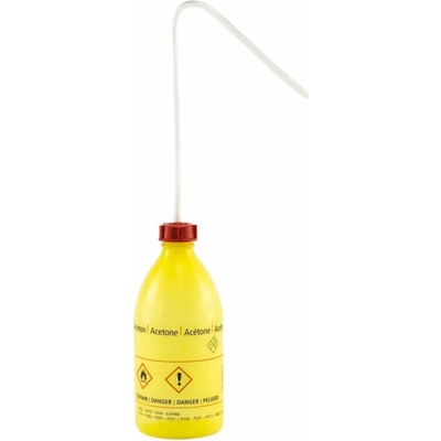 Stříkací láhev LDPE 500 ml s označením ACETON, žlutá, závit GL 25