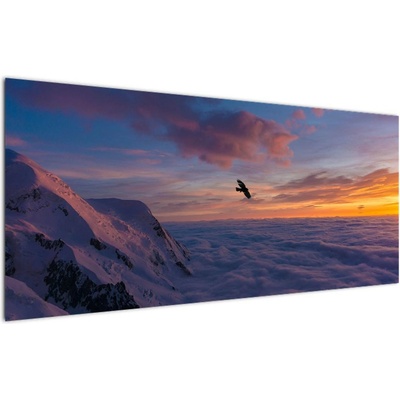 Obraz při západu slunce, Mt. Blanc, jednodílný 120x50 cm